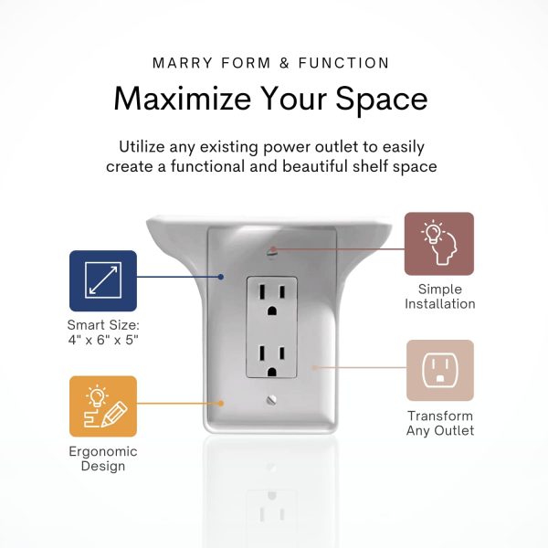 Power Perch Socket Outlet Shelf – Smart Home Essentials Bathroom Organizer - Image 2