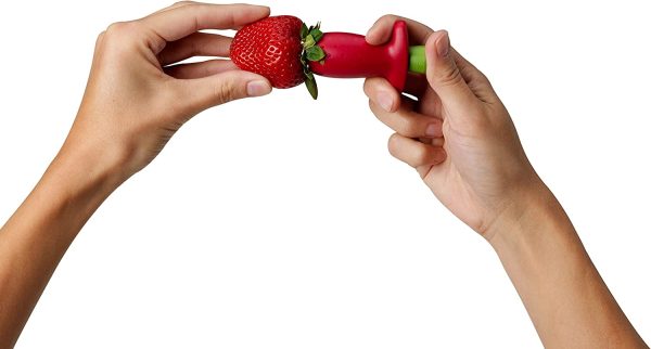 Chef'n Original Stem Gem Strawberry Huller, Red/Green - Image 2