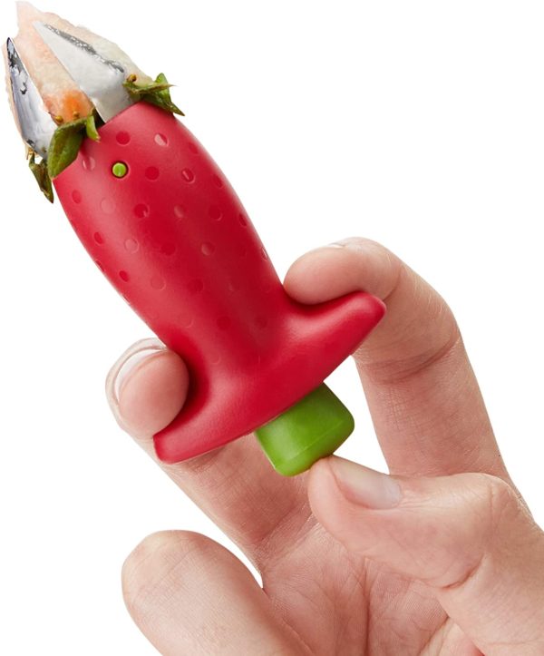 Chef'n Original Stem Gem Strawberry Huller, Red/Green