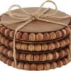 Mud Pie Beaded Wood Coaster Set of 4