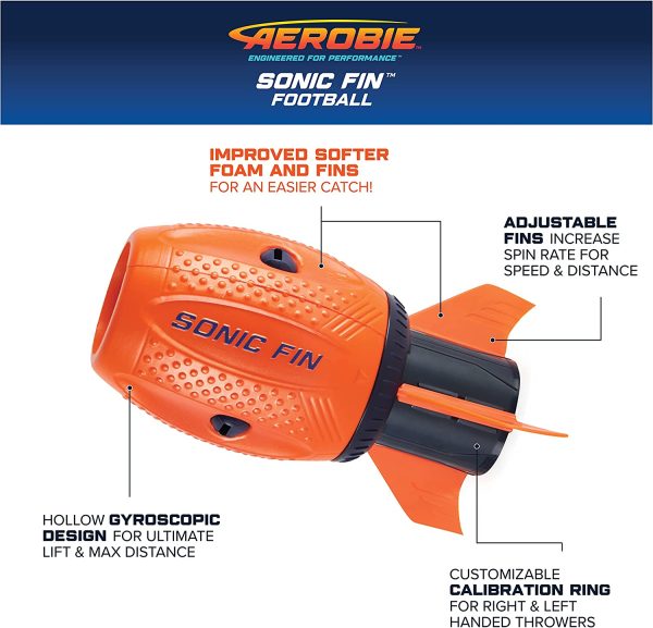 Aerobie Sonic Fin Football, Aerodynamic Russel Wilson Football Toy