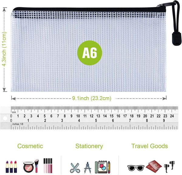 Plastic Mesh Zipper Pencil Pouches - Image 2