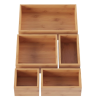 Lavish Home Drawer Organizer – 5 Compartment Modular Natural Wood Bamboo Space Saver Tray Storage for Kitchen